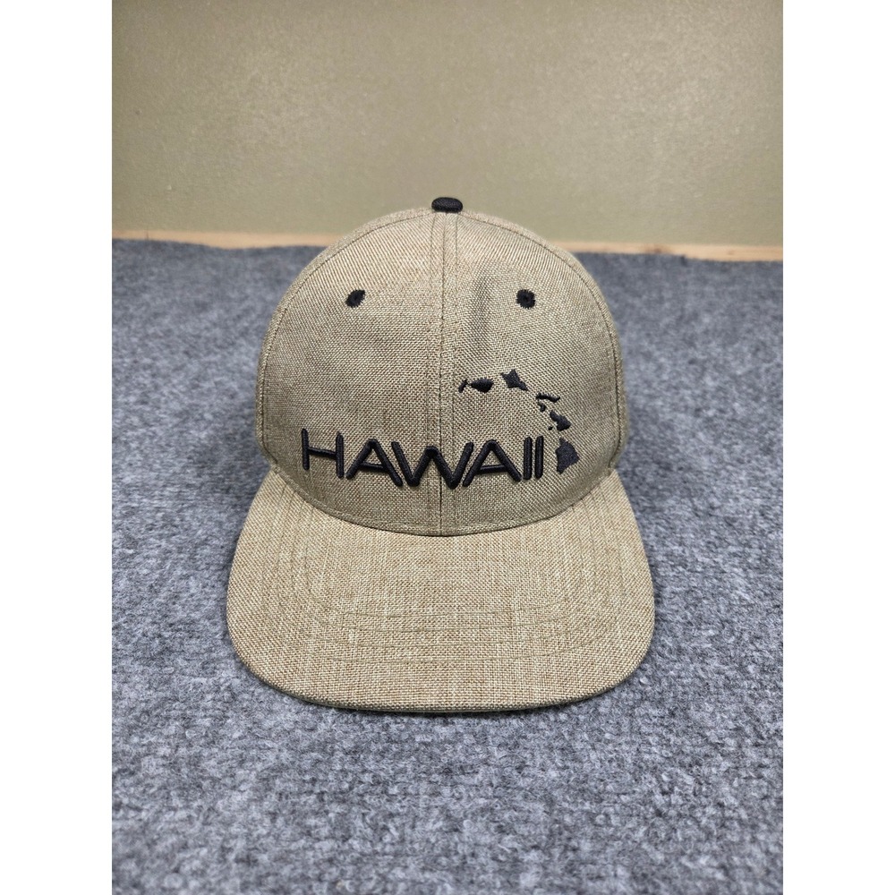 Unbranded Hawaii Hat Mens OSFA Tan Embroidered Beach Underbill Flat Bill Cap